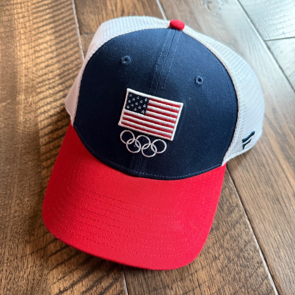Fanatics Team USA Olympics Trucker Hat Red White Blue Snapback Cap NEW